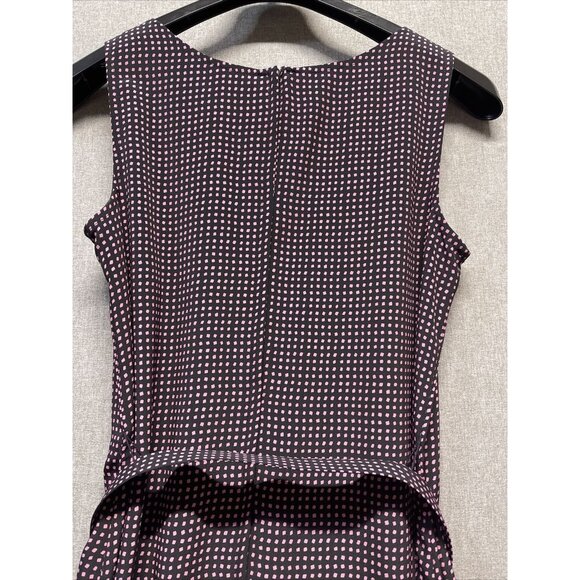 Leslie Belle Womens Polka Dot Maxi Dress Size 8 Black Pink Sleeveless - Picture 14 of 14